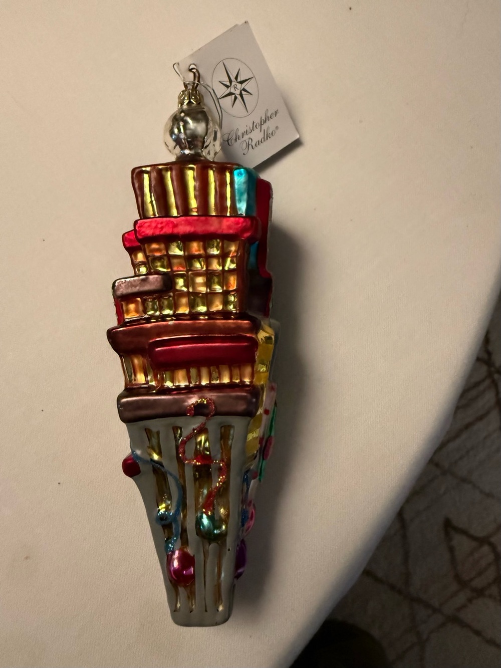 Multicolor Glass Layered Holiday Ornament by Christopher Radko